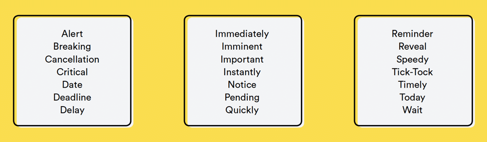Push Notification Power Words - Convey a Sense of Urgency