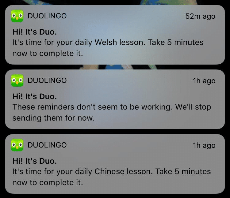 Duolingo Push Notifications